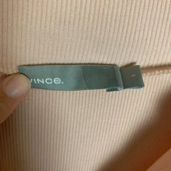 VINCE Ribbed Half-zip Pullover  In Desert Rose Size Small - Picture 6 of 14